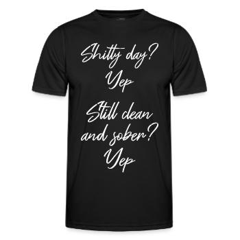 Still Sober II - NA AA 12 Step Recovery Sobriety - Men's Functional T-Shirt - black - Front - AI Model Male 178 dark (178cm)