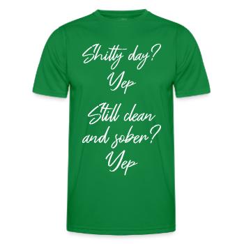 Still Sober II - NA AA 12 Step Recovery Sobriety - Men's Functional T-Shirt - kelly green - Front - AI Model Male 178 dark (178cm)