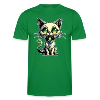 Chat extraterrestre vert mignon - T-shirt sport Homme - vert - Devant - AI Model Male 178 dark (178cm)