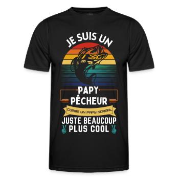 Ich bin ein Opa Fischer T-Shirt - Männer Funktions-T-Shirt - Schwarz - Vorne - AI Model Male 178 dark (178cm)