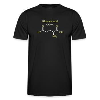 Molécule d’acide glutamique - T-shirt sport Homme - noir - Devant - AI Model Male 178 dark (178cm)