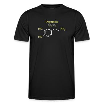 Dopamine Molécule - T-shirt sport Homme - noir - Devant - AI Model Male 178 dark (178cm)