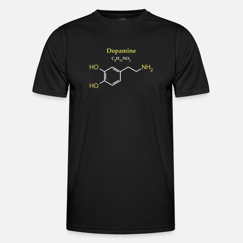 The dopamine molecule - Men's Functional T-Shirt - black