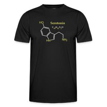 Serotonin-Molekül - Männer Funktions-T-Shirt - Schwarz - Vorne - AI Model Male 178 dark (178cm)