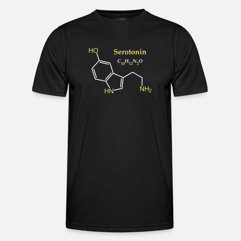 Serotonin molecule - Men's Functional T-Shirt - black