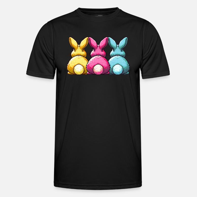 COLORFUL EASTER BUNNIES Happy Easter Men's Functional T-Shirt
