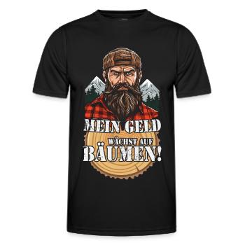 Mein Geld wächst auf Bäumen - Männer Funktions-T-Shirt - Schwarz - Vorne - AI Model Male 178 dark (178cm)