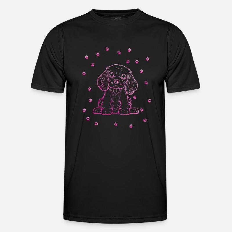 Cocker Spaniel mit kleinen Pfoten - Männer Funktions-T-Shirt - Schwarz