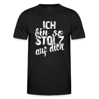 Ich bin so stolz auf dich Spruch Anerkennung - Männer Funktions-T-Shirt - Schwarz - Vorne - AI Model Male 178 dark (178cm)