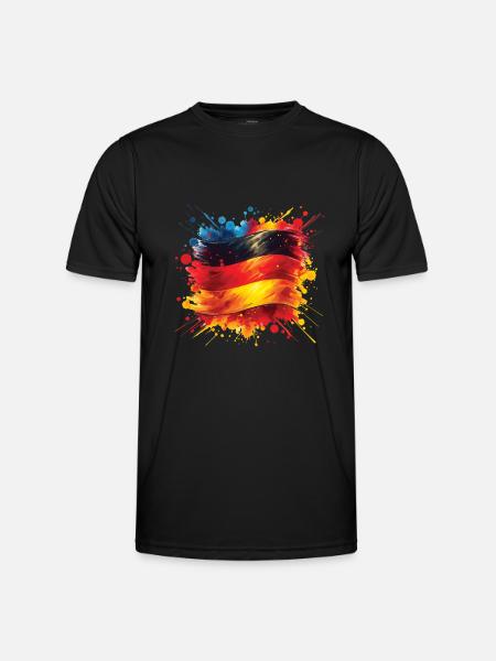 Flagga Tyskland Flagga för sportfantast - Funktions-T-shirt herr - svart