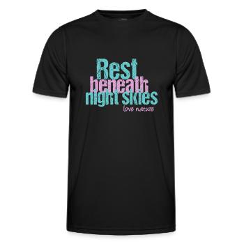 Ruhe unter dem Nachthimmel - Männer Funktions-T-Shirt - Schwarz - Vorne - AI Model Male 178 dark (178cm)