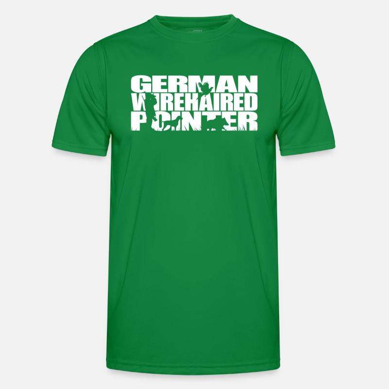 GERMAN WIREHAIRED POINTER Jagdhunde Jagd Wilsigns Männer Funktions-T-Shirt