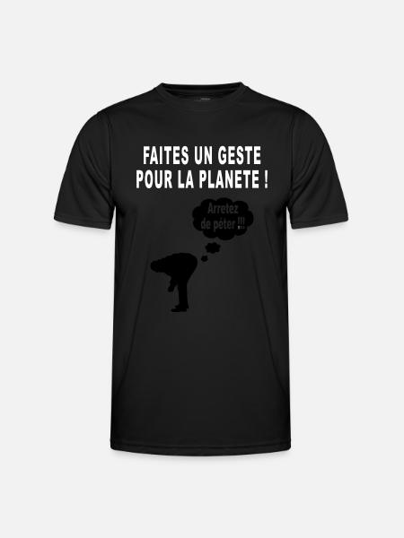 humour écolo - T-shirt sport Homme - noir