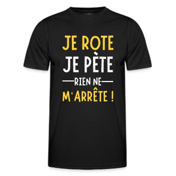 t-shirt homme humour rien ne m'arrête - T-shirt sport Homme - noir - Devant - AI Model Male 178 dark (178cm)