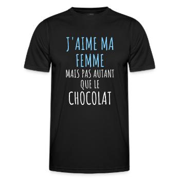 j'aime ma femme cadeau humour homme - T-shirt sport Homme - noir - Devant - AI Model Male 178 dark (178cm)