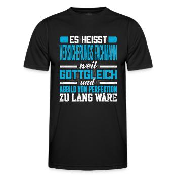 VERSICHERUNGS - Perfekt - Männer Funktions-T-Shirt - Schwarz - Vorne - AI Model Male 178 dark (178cm)