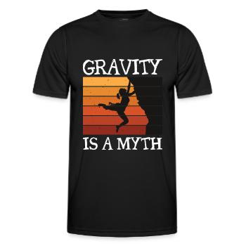 Sportklettern - Bouldern - Männer Funktions-T-Shirt - Schwarz - Vorne - AI Model Male 178 dark (178cm)