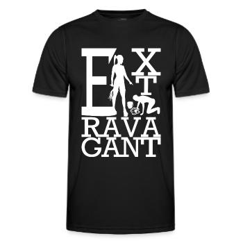 extravagante Herrin Domina - Männer Funktions-T-Shirt - Schwarz - Vorne - AI Model Male 178 dark (178cm)