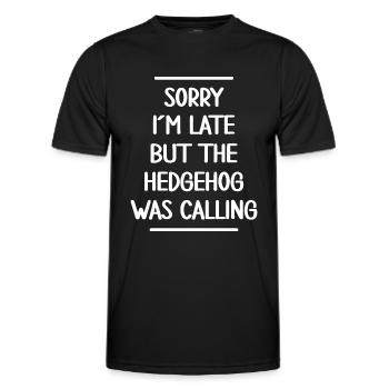 Hedgehog hedgehog friend saves hedgehog family - Men's Functional T-Shirt - black - Front - AI Model Male 178 dark (178cm)