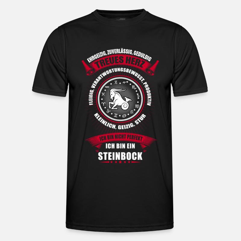 Steinbock Sternzeichen Horoskop - Männer Funktions-T-Shirt - Schwarz