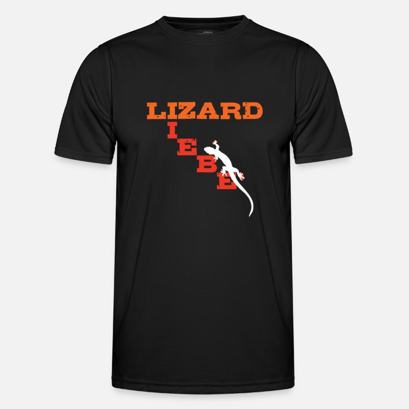 Lizard Liebe - Männer Funktions-T-Shirt - Schwarz