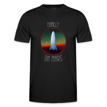 FINALLY ON MARS - Men's Functional T-Shirt - black - Front - AI Model Male 178 dark (178cm)