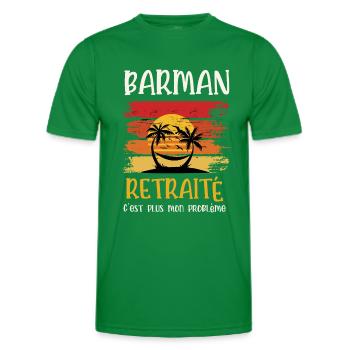 barman retraité - T-shirt sport Homme - vert - Devant - AI Model Male 178 dark (178cm)