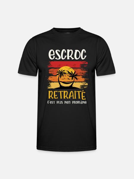 escroc retraité - T-shirt sport Homme - noir