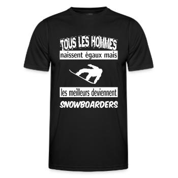 les meilleurs deviennent snowboarders - T-shirt sport Homme - noir - Devant - AI Model Male 178 dark (178cm)