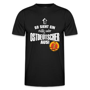 Cooler Ostdeutscher - Männer Funktions-T-Shirt - Schwarz - Vorne - AI Model Male 178 dark (178cm)
