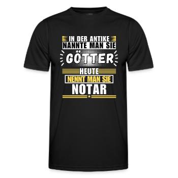 Götter in der Antike. Heute Notar - Männer Funktions-T-Shirt - Schwarz - Vorne - AI Model Male 178 dark (178cm)