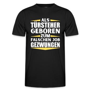 Bouncer landed in the wrong job - Men's Functional T-Shirt - black - Front - AI Model Male 178 dark (178cm)