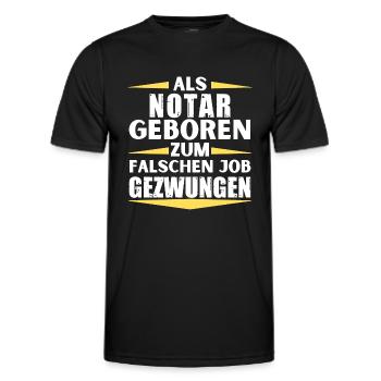 Notar im falschen Job gelandet - Männer Funktions-T-Shirt - Schwarz - Vorne - AI Model Male 178 dark (178cm)