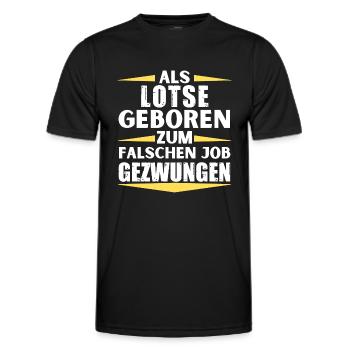 Lotse im falschen Job gelandet - Männer Funktions-T-Shirt - Schwarz - Vorne - AI Model Male 178 dark (178cm)