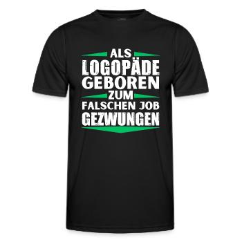 im falschen Job gelandet im falschen Job gelandet - Männer Funktions-T-Shirt - Schwarz - Vorne - AI Model Male 178 dark (178cm)