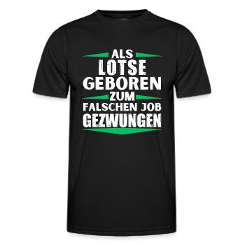 Lotse im falschen Job gelandet - Männer Funktions-T-Shirt - Schwarz - Vorne - AI Model Male 178 dark (178cm)