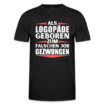 im falschen Job gelandet im falschen Job gelandet - Männer Funktions-T-Shirt - Schwarz - Vorne - AI Model Male 178 dark (178cm)