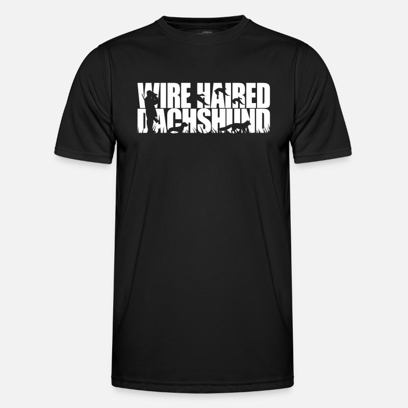 WIREHAIRED DACHSHUND Jagdhund Wilsigns Jäger - Männer Funktions-T-Shirt - Schwarz