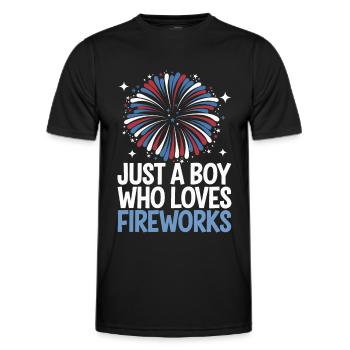Pyrotechniker Feuerwerk Pyrotechnik - Männer Funktions-T-Shirt - Schwarz - Vorne - AI Model Male 178 dark (178cm)