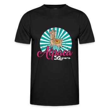 Alpaca Lover Lama Lover Alpaca Lover - Men's Functional T-Shirt - black - Front - AI Model Male 178 dark (178cm)