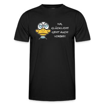 Glücklich, geht auch vorbei! - Männer Funktions-T-Shirt - Schwarz - Vorne - AI Model Male 178 dark (178cm)