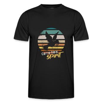 Evangelium Shirts | komm heiliger Geist - Männer Funktions-T-Shirt - Schwarz - Vorne - AI Model Male 178 dark (178cm)