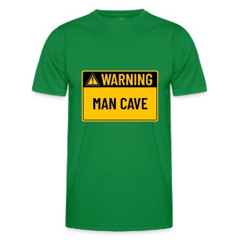 Avertissement : Man Cave - T-shirt sport Homme - vert - Devant - AI Model Male 178 dark (178cm)