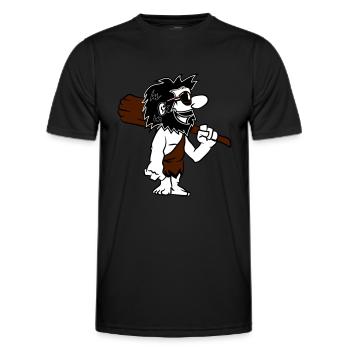 Caveman funny comic sunglasses - Men's Functional T-Shirt - black - Front - AI Model Male 178 dark (178cm)