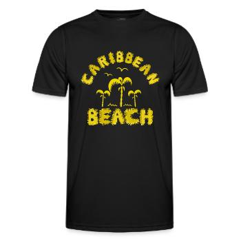 Caribbean beach in yellow - Männer Funktions-T-Shirt - Schwarz - Vorne - AI Model Male 178 dark (178cm)
