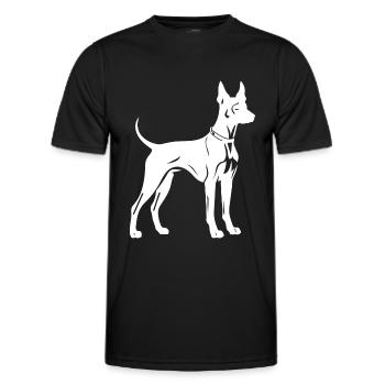 Silhouette de chien doberman - T-shirt sport Homme - noir - Devant - AI Model Male 178 dark (178cm)