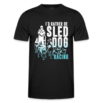 Sled dogs and sledding - Men's Functional T-Shirt - black - Front - AI Model Male 178 dark (178cm)