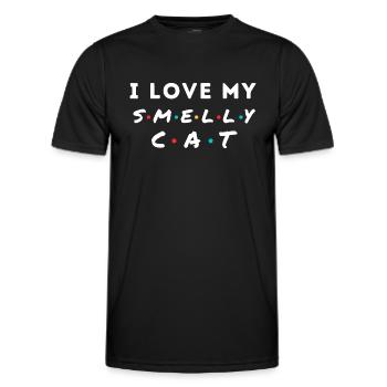Ich liebe meine Katze lustige Katzenbesitzer Geschenkidee - Männer Funktions-T-Shirt - Schwarz - Vorne - AI Model Male 178 dark (178cm)