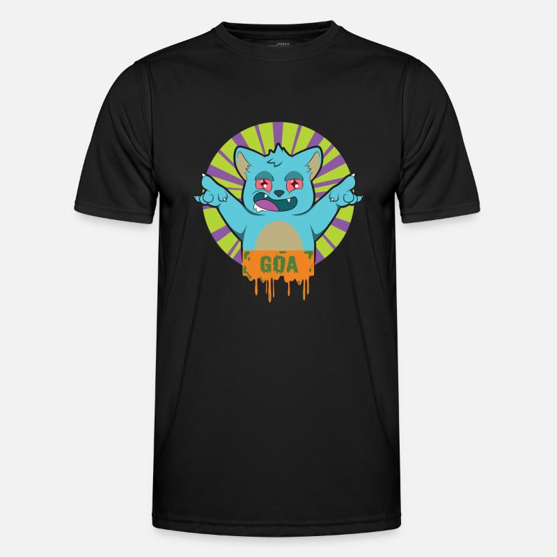 GOA TRANCE Chat T-shirt sport Homme