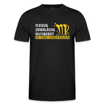 Sternzeichen Jungfrau Eigenschaften - Männer Funktions-T-Shirt - Schwarz - Vorne - AI Model Male 178 dark (178cm)